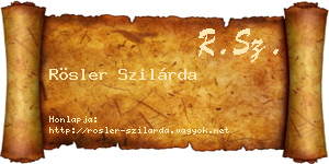 Rösler Szilárda névjegykártya